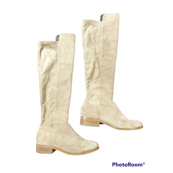 Sole Society knee high boots sz 8 cow suede leather shoes taupe brown tan tall - Picture 1 of 9